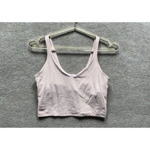 Lululemon Shirt Women 10 Pink Align Crop Tank Top Padded Athleisure Yoga Run